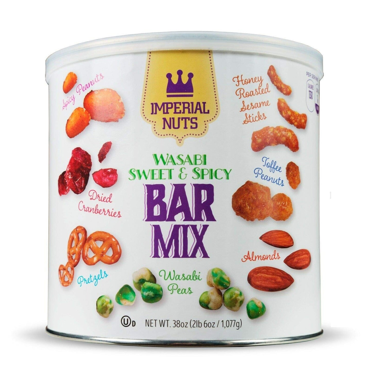 Imperial Mixed Nuts Bar Mix - Tasty Nut Snack for Any Occasion - Wasabi Peas, Almonds, Pretzels, Honey Roasted Sesame Sticks, Dr