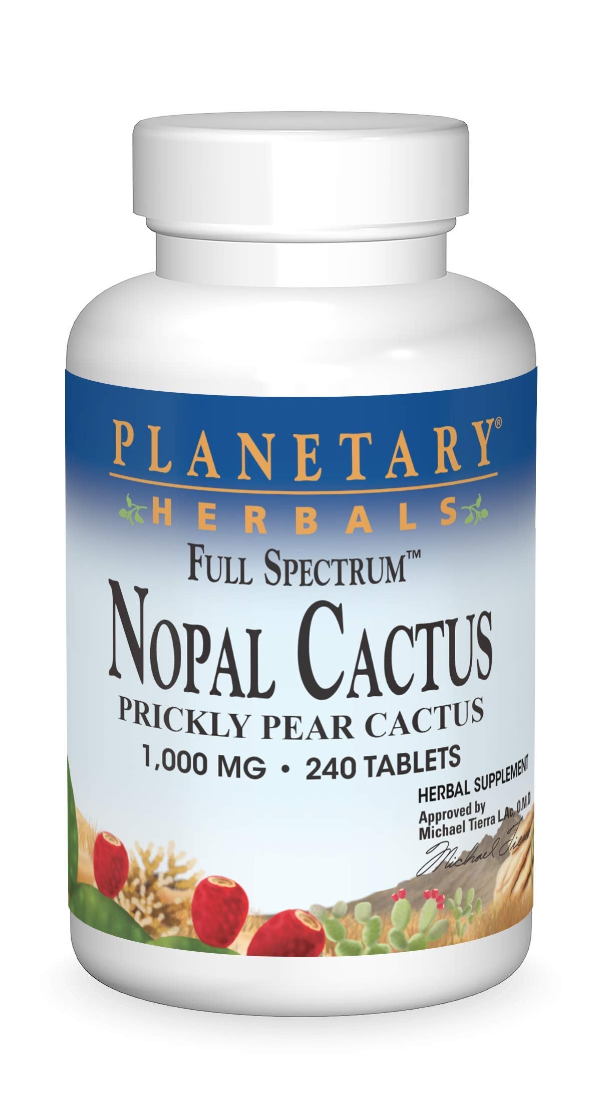 Planetary Herbals Nopal Cactus Full Spectrum 1000mg, 240 Count, 0.45 Pound