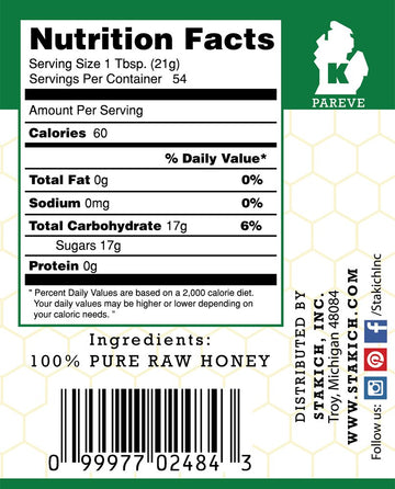 Stakich Buckwheat Antioxidant Raw Honey - Pure, Unprocessed, Unheated, Kosher (40 Ounce)
