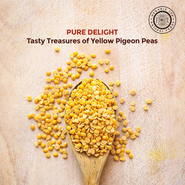 Pride Of India - Indian Split Yellow Pigeon Peas - Protein & Fiber Rich Toor (Arahar) Dal, 3.0 Pound Jar