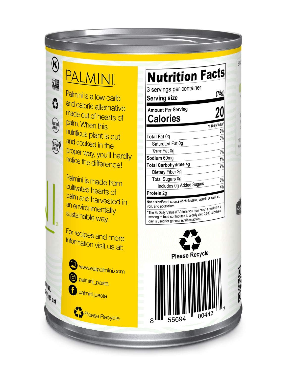Palmini Angel Hair Pasta | Low-Carb Low-Calorie Hearts of Palm Pasta | Keto Gluten Free Vegan Non-GMO | As seen on Shark Tank | (14 Ounce Pouch-Pack of 6)