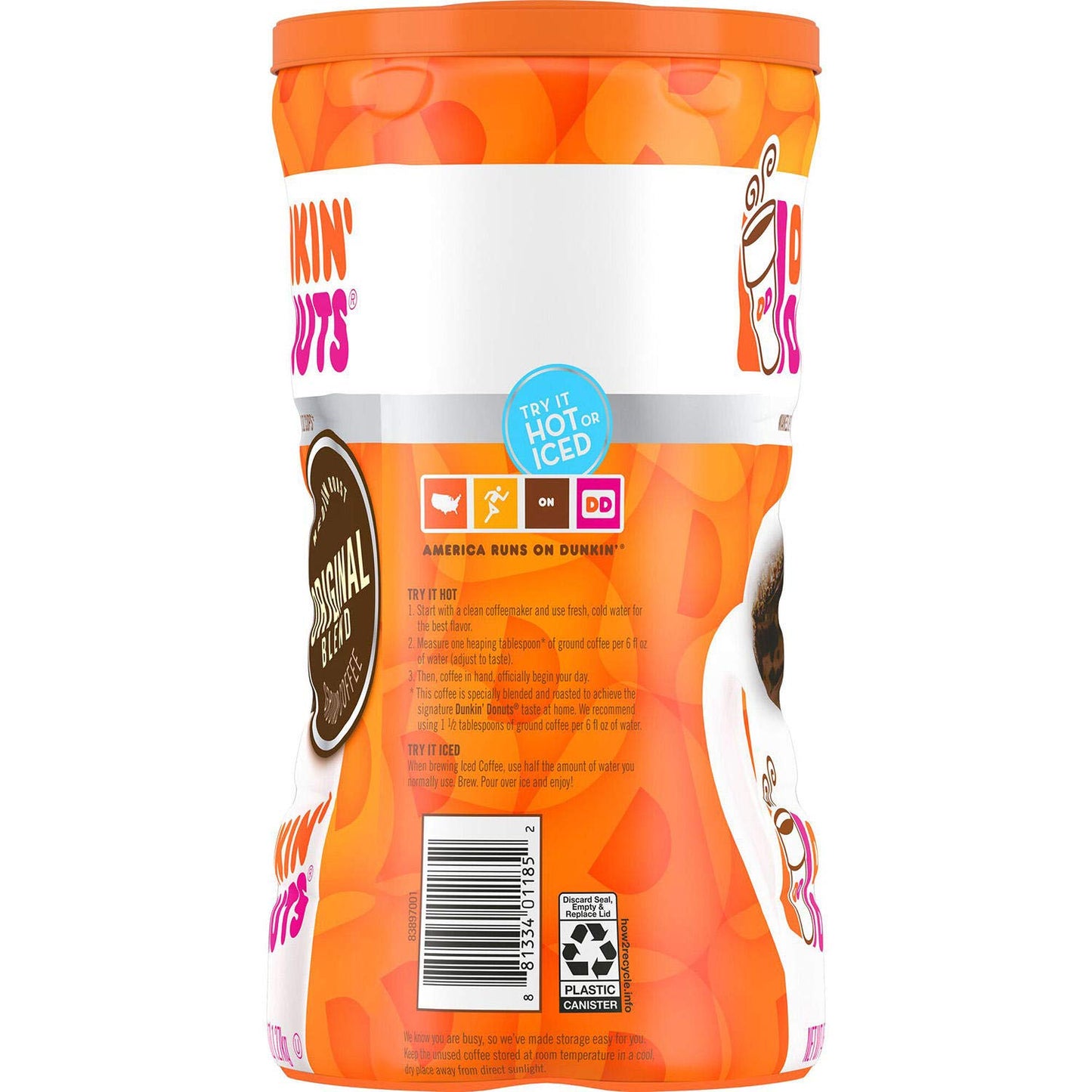 Dunkin Donuts Original Ground Coffee 45 oz - Makes up to 150 6 fl oz cups 2 Pack