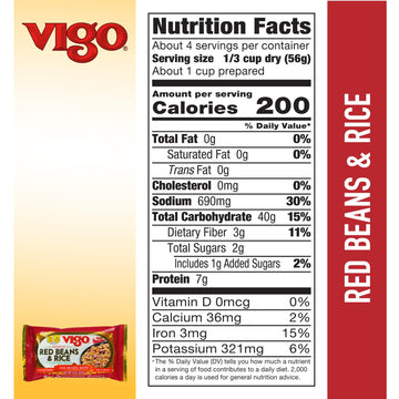 Vigo Authentic Red Beans & Rice, Low Fat, 8oz, Pack of 12, Model 49-500