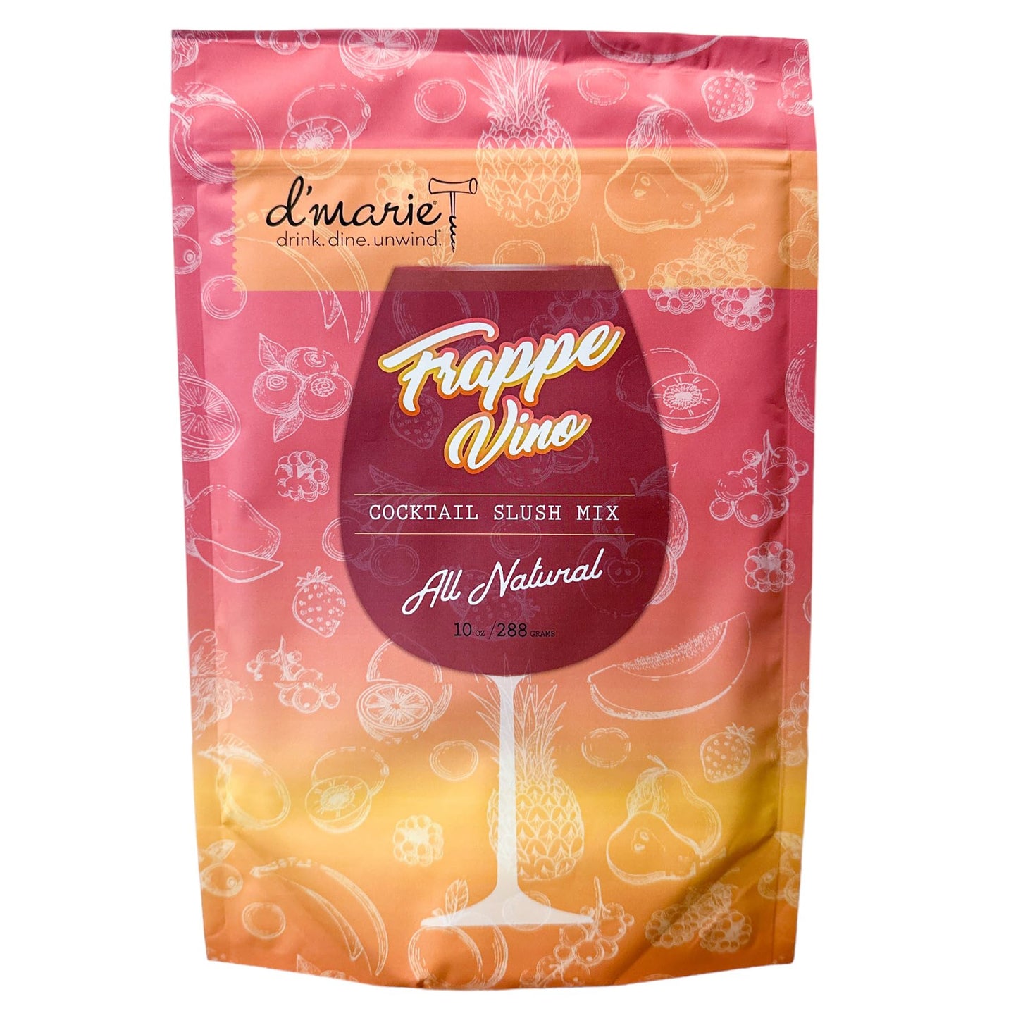 DMARIE Frozen Cocktail Drink Mix - All Natural Low Sugar - 10 Ounce Pouch