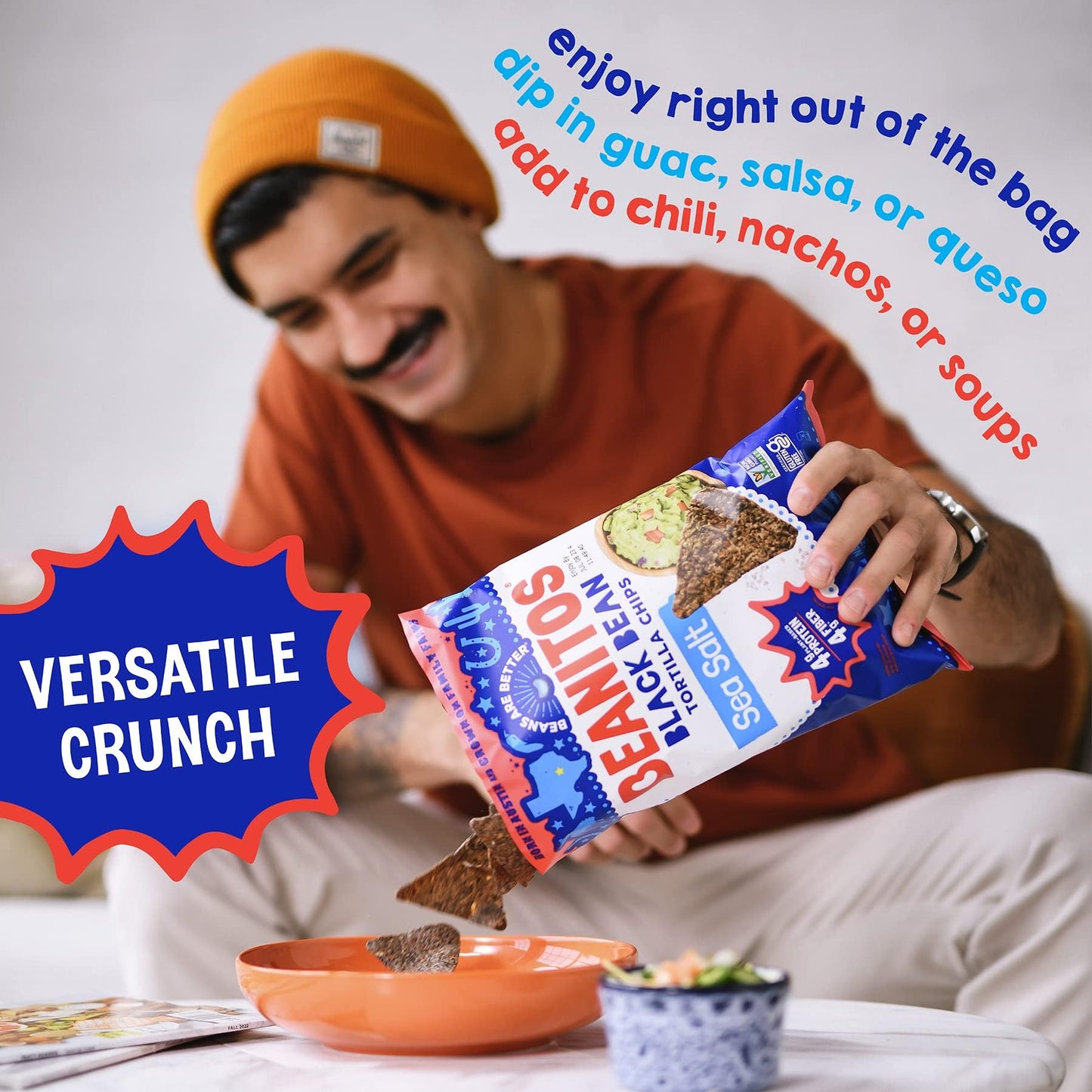 Beanitos Black Bean Chips - Original Sea Salt - (6 Pack) 5 oz Bag - Black Bean Tortilla Chips - Vegan Snack with Good Source of