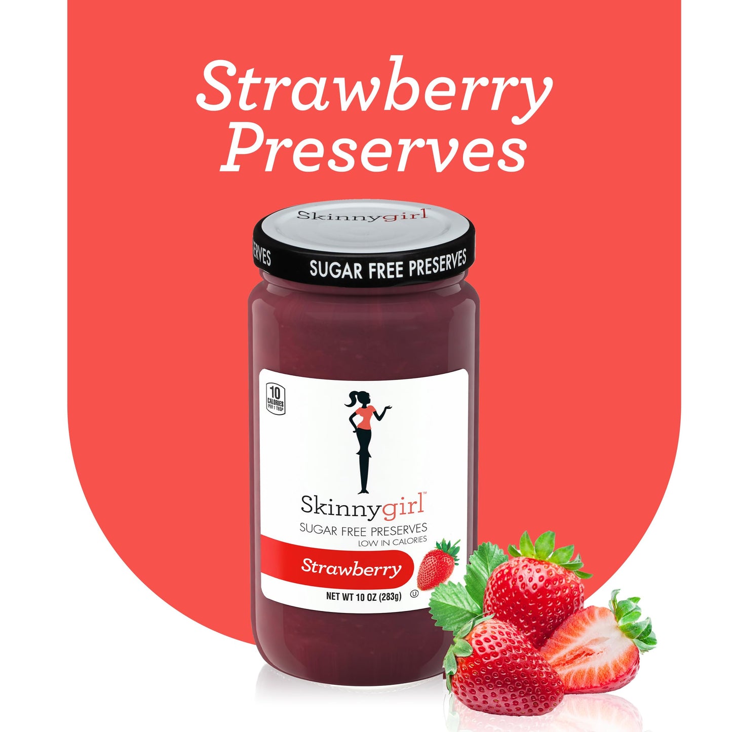 Skinnygirl Sugar Free Preserves, Strawberry Rose, 10 Ounce (Pack of 6), Red
