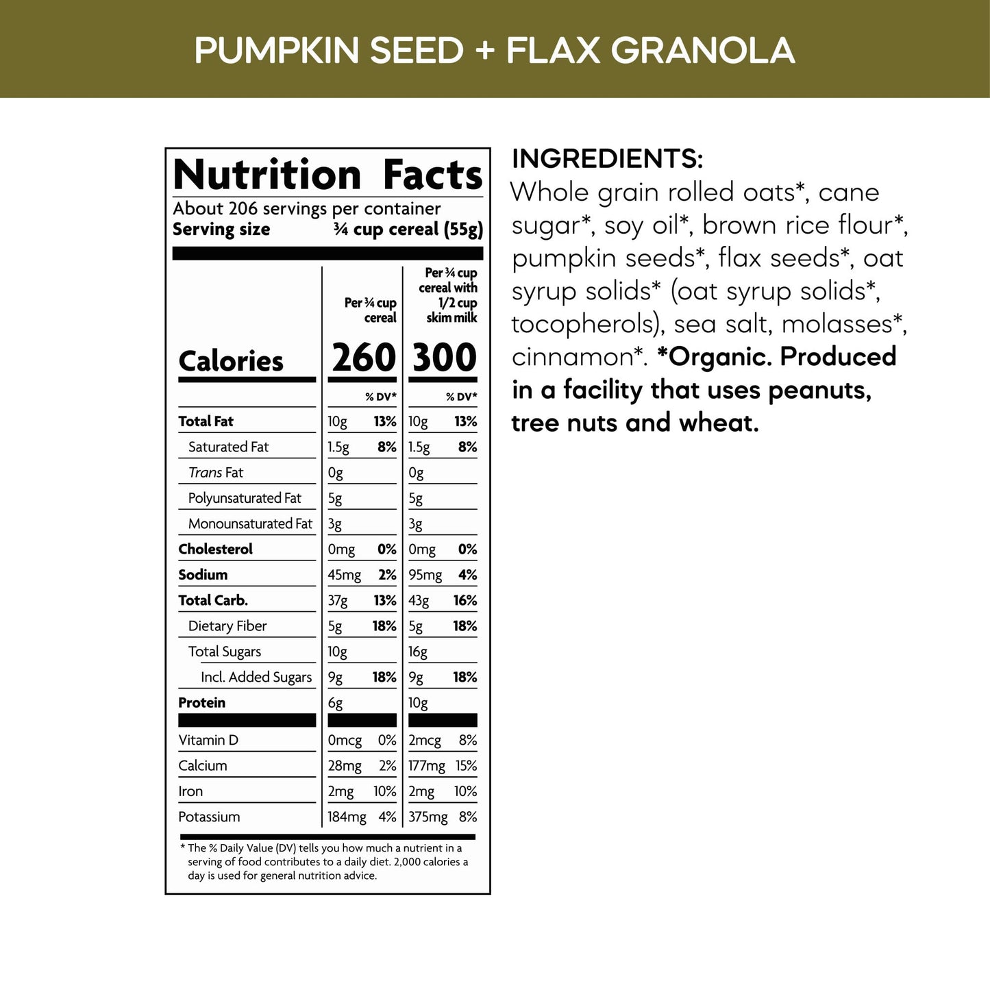 Nature s Path Organic Pumpkin Seed + Flax Granola, 24.7 oz (Pack of 6), Non-GMO