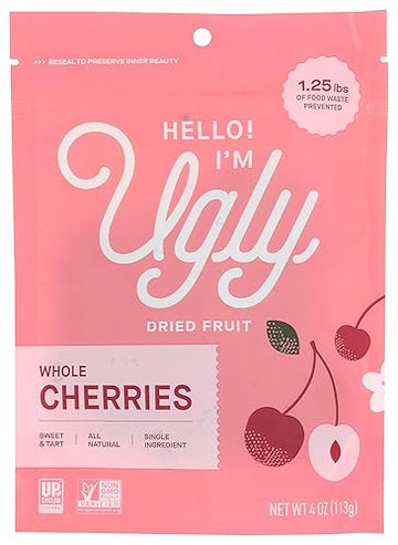 Hello! Im Ugly Upcycled Dried Cherries, Non GMO, 4 Ounces (Pack Of 12)