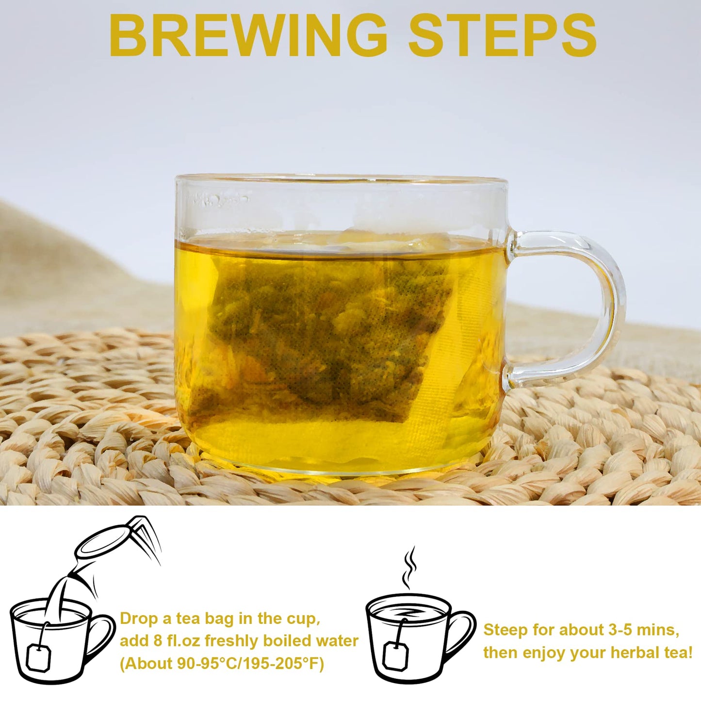 Tearelae - Chrysanthemum Cassia Seed Tea - 4G X 40 Count - Burdock Root, Goji Berry, Honeysuckle, Osmanthus - Combination Herbal Tea Bag