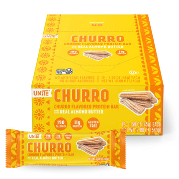 Unite Protein Bars, Churro Flavor, 10G Protein, 200 Calories, Soy And Gluten Free, Real Almond Butter, Proudly Women Owned - 1.5