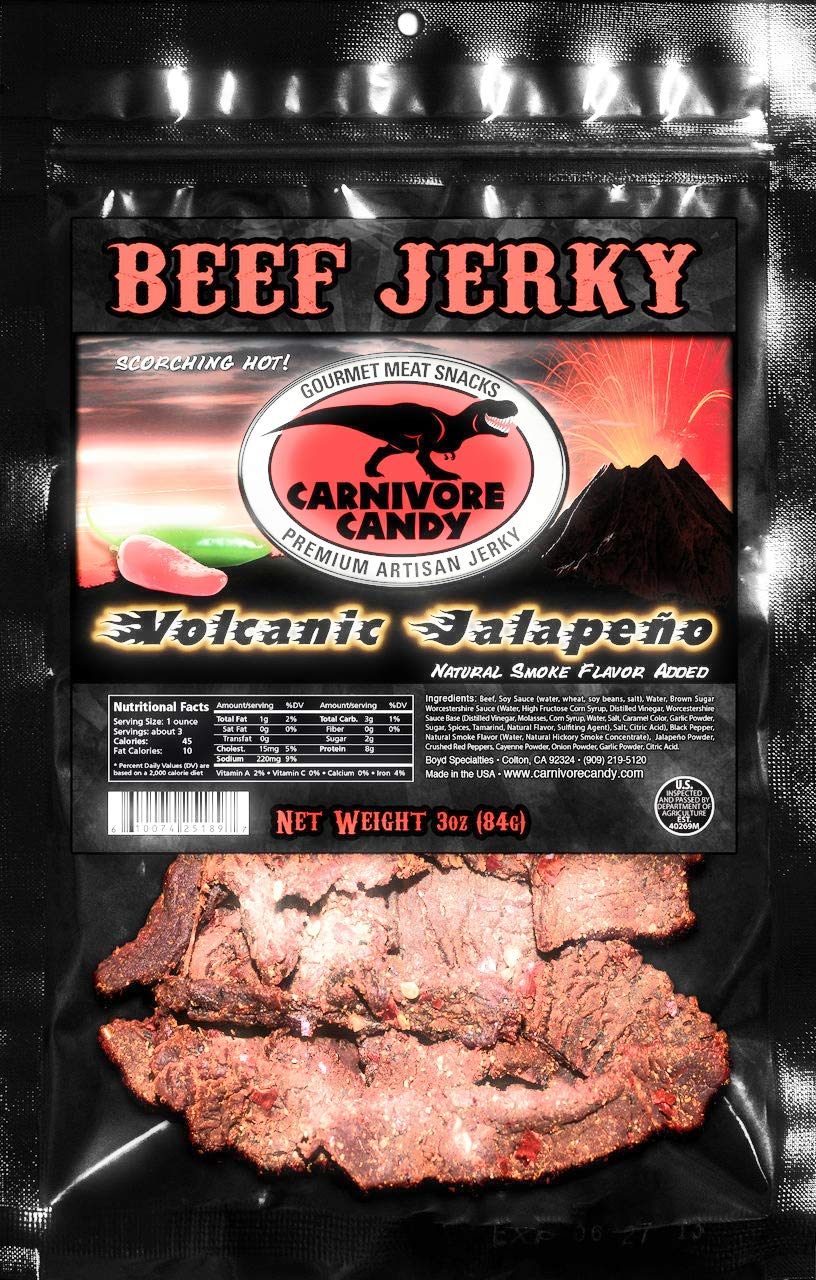 HEAT Variety 3 pk Creeping Ghost Carolina Reaper - Volcanic Jalapeo & Mango Habanero Beef Jerky Three -3oz Bags