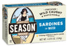 Season Sardines in Water, 4.375-Ounce Tins (Pack of 12)