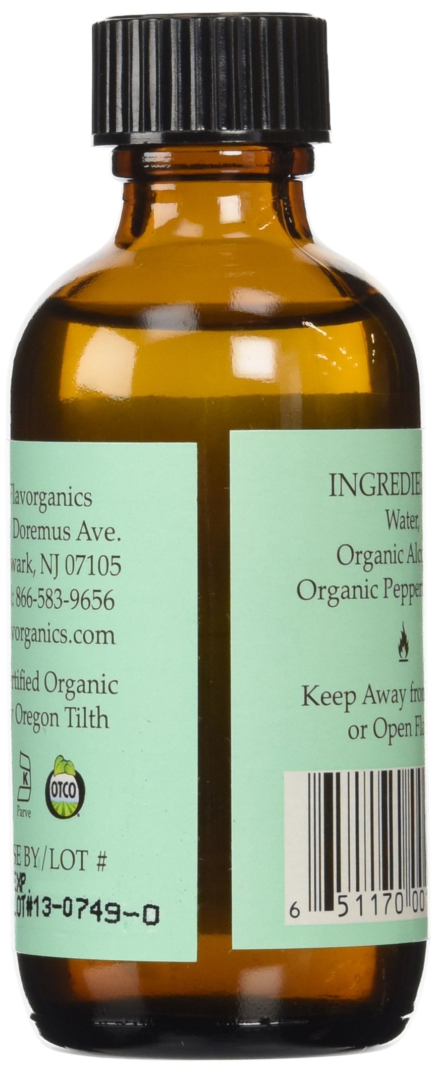 Flavorganics Organic Peppermint Extract, 2-Ounces Glass Bottles (Pack of 3)