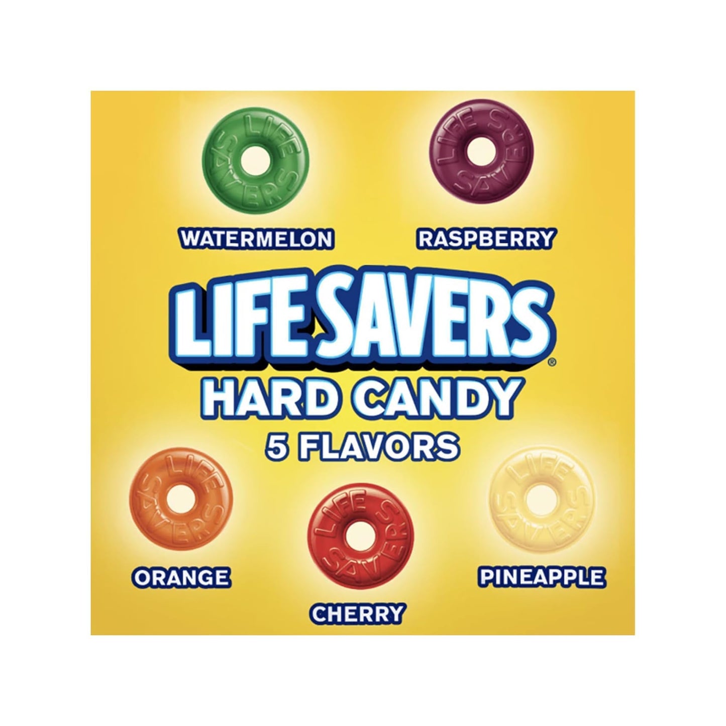 Life Savers Hard Candy 5 Flavors - 2 lbs of Candy - Individually Wrapped - Cherry, Watermelon, Orange, Pineapple, and Raspberry