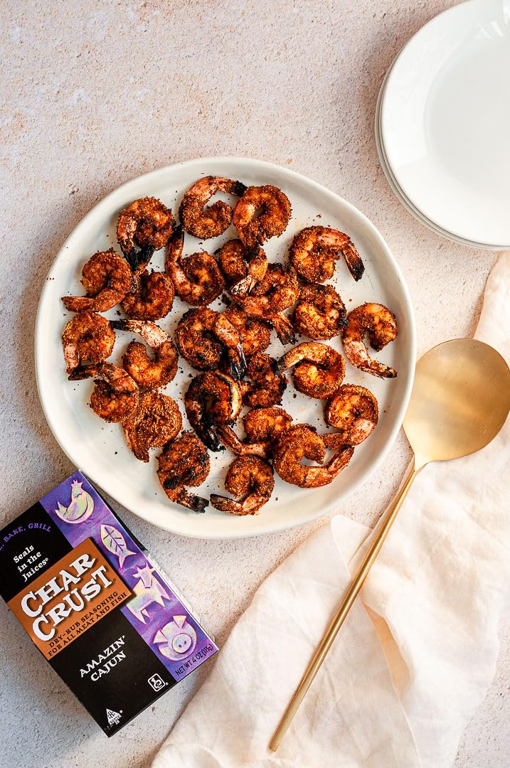 Char Crust Dry-Rub Seasoning, Amazin' Cajun, 4-Ounce (Pack of 6) - Flavorful Spice Blend for Grilling and Cooking