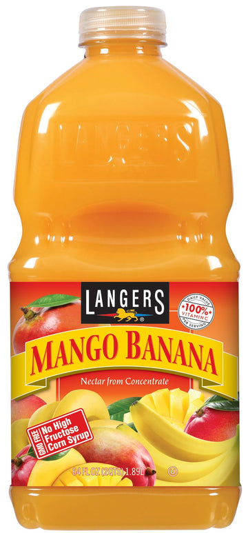 Langers Juice, Mango Banana Nectar, 64 Ounce (Pack Of 8)