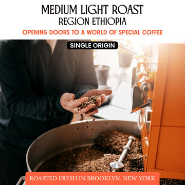 Ethiopia Yirgacheffe Coffee Beans, Medium-Light Roast Ethiopian Coffee With Stone Fruit, Caramel & Toasted Pine Nuts, Flavored S