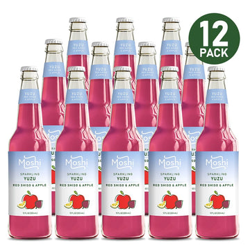 Moshi Sparkling Drinks - Red Shiso & Apple Yuzu, 12 Bottles, Model 1021232