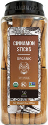 Soeos Organic Cinnamon Sticks, Cinnamon, Ground Cinnamon, Cinnamon Sticks, 100% Raw, Non-Gmo, Kosher Certified, Cinnamon Seasoning Spice For Coffee, Baking, Cooking And Beverages 8 Oz (226G)