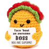 Mini Boss Gifts for Women Men Office Appreciation Gifts for Boss Lady Manager Supervisor Leader Mentor Handmade Crochet Taco for