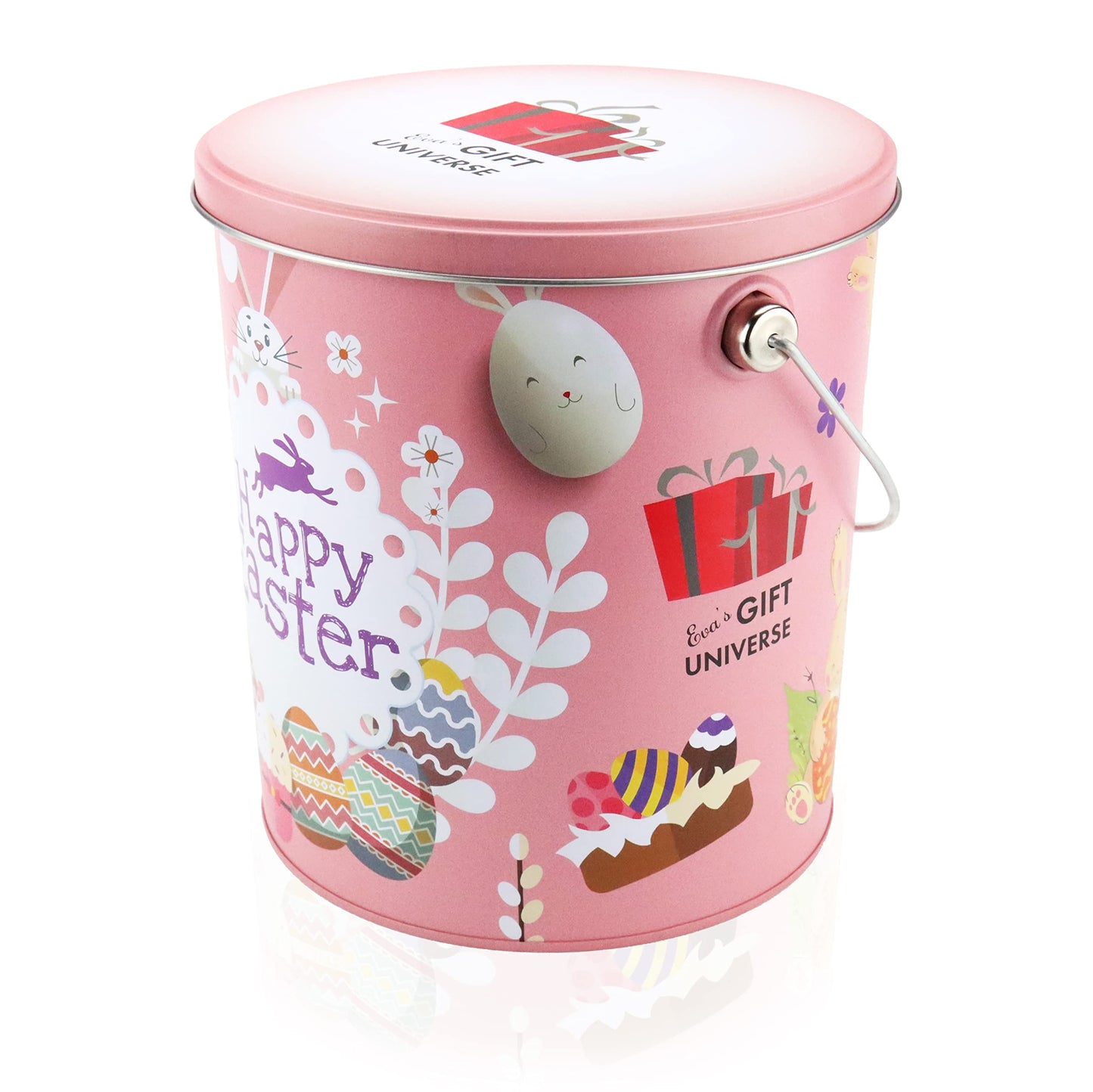 Eva'S Gift Universe Easter Snack Gift Tin Basket (41 Count) Candy Chocolates Care Package For Family Friends Kids Coworkers