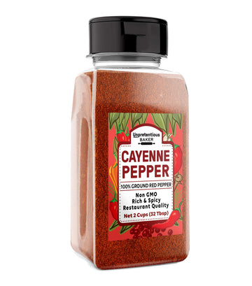 Unpretentious Ground Cayenne Pepper, 2 Cup Shaker, Pure & Natural, Fresh, Gluten-Free