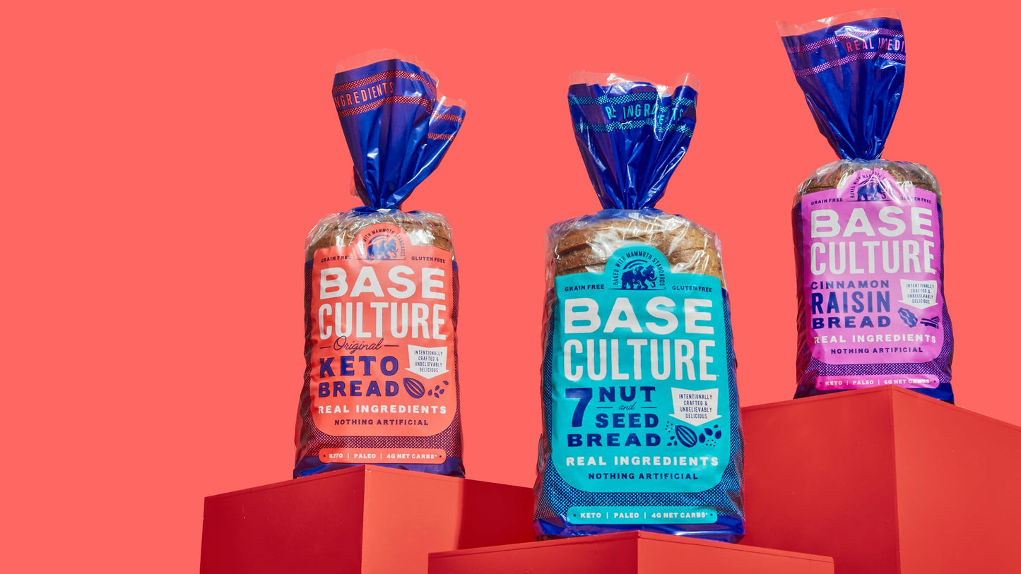 Base Culture Keto Bread | Original, 100% Paleo, Gluten Free, Grain Free, Non-GMO, Dairy Free, and Soy Free | 16oz Loaf
