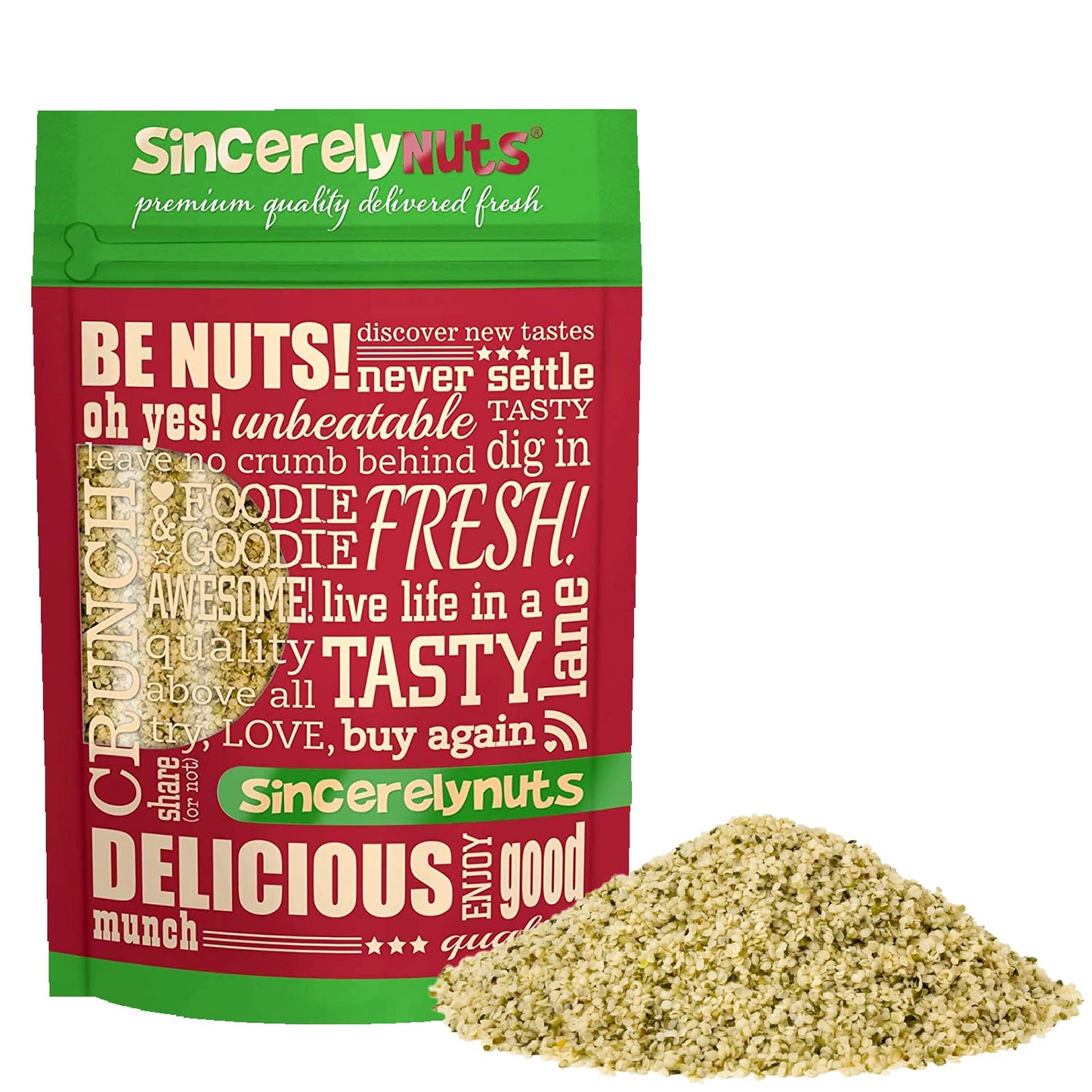 Sincerely Nuts Hulled Hemp Seeds - (2 Lb Bag) All Natural Super Food | Natures Complete Protein Contains All 9 Essential Amino Acids | Omega 3 Fat For The Heart | Non Gmo Kosher Gluten Free Raw