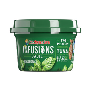 Chicken Of The Sea Infusions Tuna, 2.8 Ounce Cups (Pack Of 6), Wild Caught Tuna, Basil