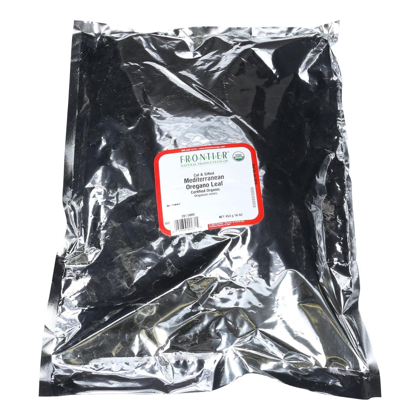 Frontier Mediterranean Oregano Leaf Cs Certified Organic 16 Ounce Bag (