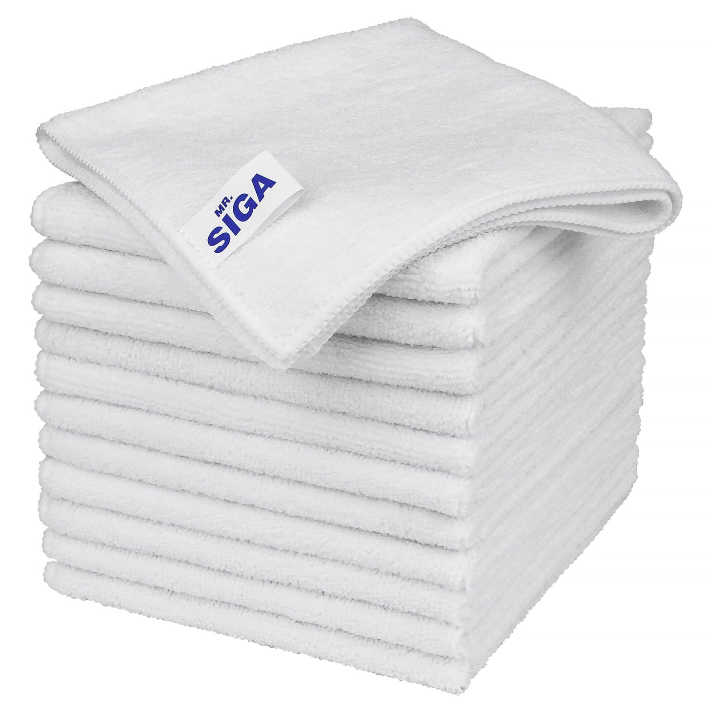 Mrsiga Microfiber Cleaning Cloth, All-Purpose Microfiber Towels, Streak Free Cleaning Rags, Pack Of 12, White, Size 32 X 32 Cm(1