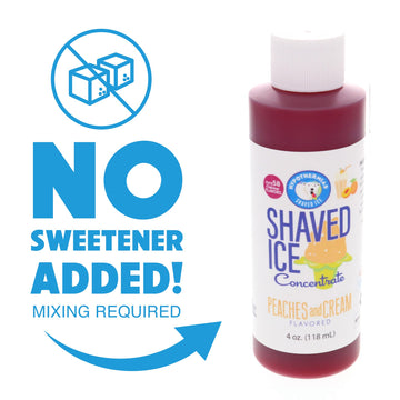 Hypothermias Shaved Ice And Snow Cone Syrup Unsweetened Flavor Concentrate - 4 Fl Oz - Makes 1 Gallon Of Ready To Use Syrup - Pe