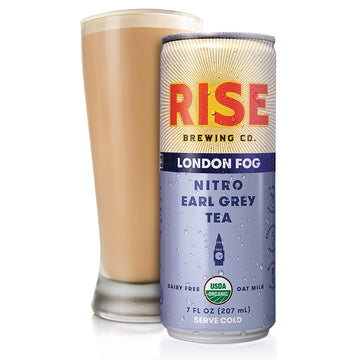 Rise Brewing Co. London Fog Earl Grey Tea, Oat Milk Nitro Latte, Vegan, Usda Organic, Non-Gmo, Clean Energy, 7 Fl. Oz. Cans (12
