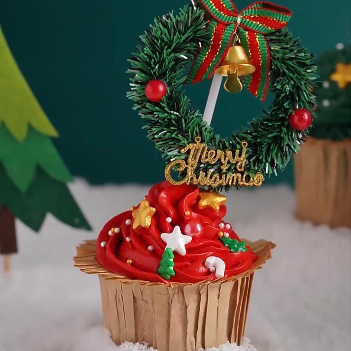 Sentovac Christmas Santa Claus Tree Sprinkle Red Green Mix Sprinkles Edible for Cake Decorating Cookie Cupcake Topper Baking Dec