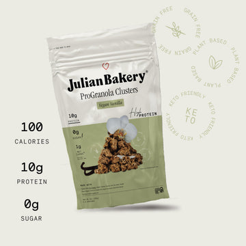 Julian Bakery Progranola Cereal | Vegan | Vanilla Cluster | 10G Protein | 1 Net Carb | Gluten-Free | Grain-Free | 9Oz (3 Pack)