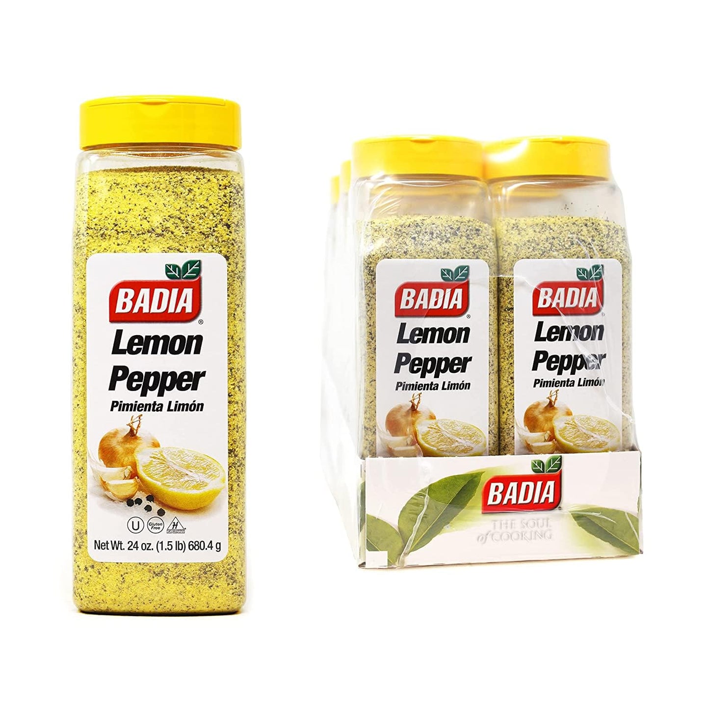 Badia Lemon Pepper, 1.5 Pound (Pack Of 6) – Zesty Citrus & Black Pepper Blend For Seafood, Chicken, Meat & Vegetables