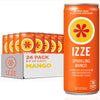 IZZE Sparkling Water Juice Beverage Blend, Mango, No Sugar Added, 8.4 FL OZ, 24 Cans