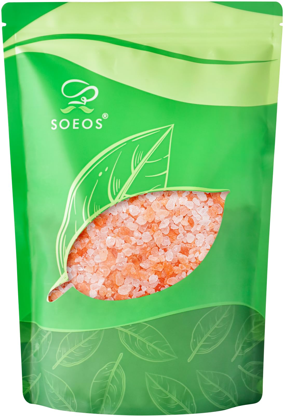 Soeos Himalayan Pink Salt, Coarse Grain, 5 Lbs (Pack of 1), Non-GMO Himalayan Pink Salt, Kosher Salt, Sea Salt for Grinder Refil