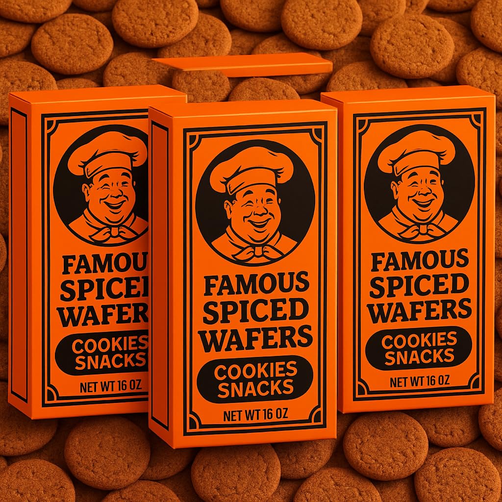 Famous Spiced Wafers, Halloween and Christmas Cookies, 16 Oz Boxes, 3 Pack with Treat Bag (3 Pack)
