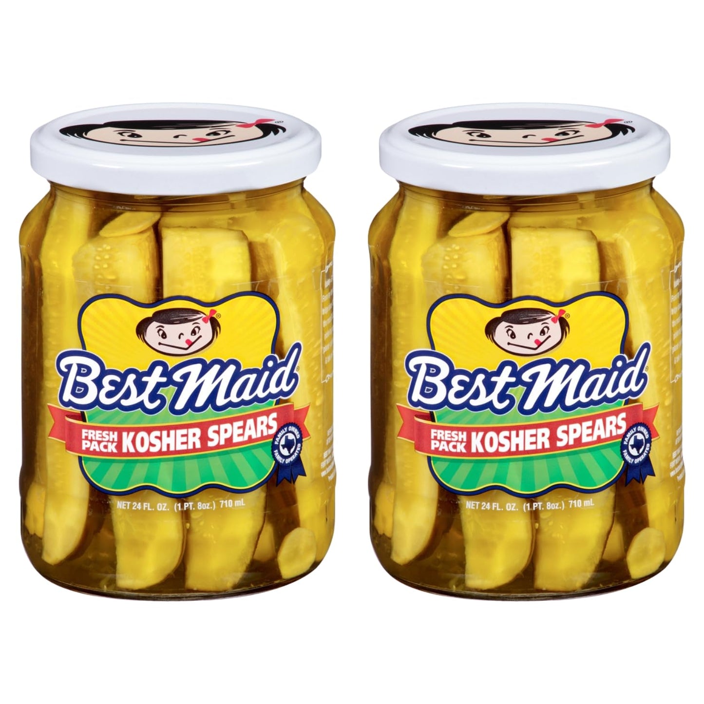 Best Maid Products 24 oz Glass Jars - Dill, Kosher Hamburger Slices & Habanero Chips - 2 Pack