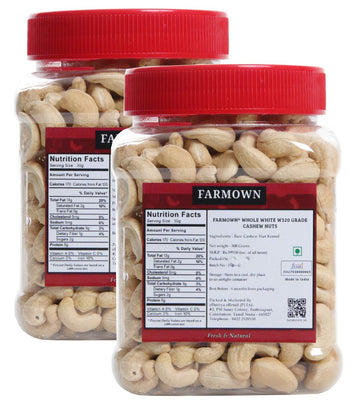 Farmown Whole Cashew Nut W320 Regular Size Cashews Kaju 1Kg