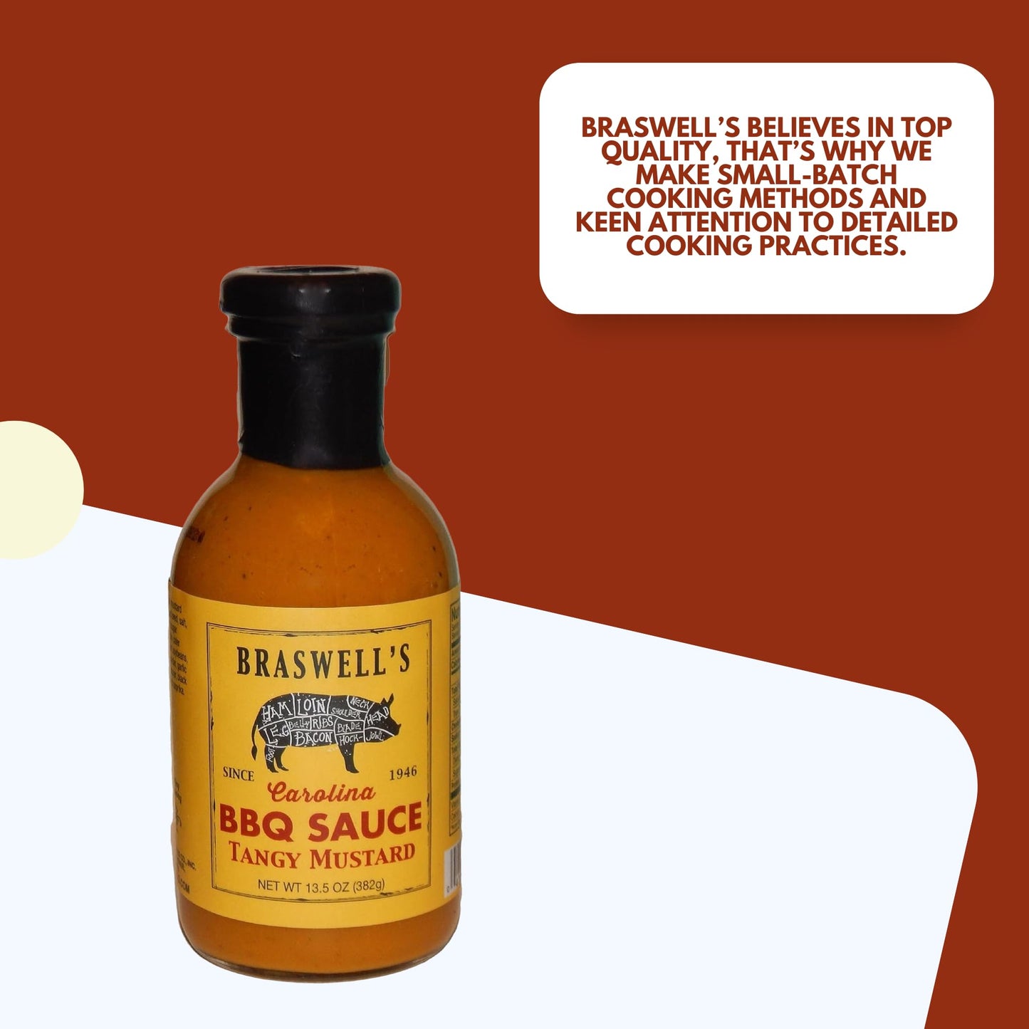 Braswell Sauce Barbeque Tangy Mustard, 13.5 Oz