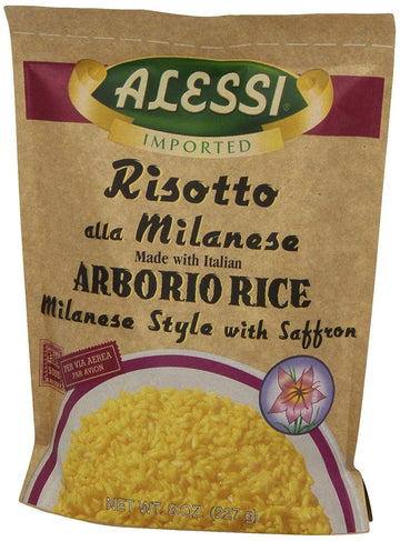 Alessi Arborio Rice with Saffron, 8 Ounce (Pack of 1), Milanese Style