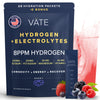 VATE Hydrogen Water + Electrolytes Powder Packets, 8 PPM Molecular Hydrogen + Electrolytes for Hydration, Focus & Recovery,Packe