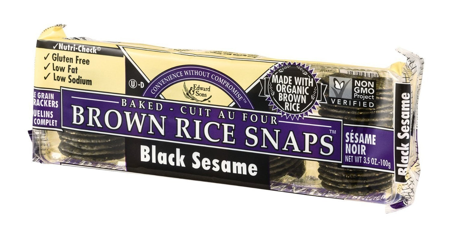 Edward & Sons Brown Rice Snaps Black Sesame - 3.5 oz