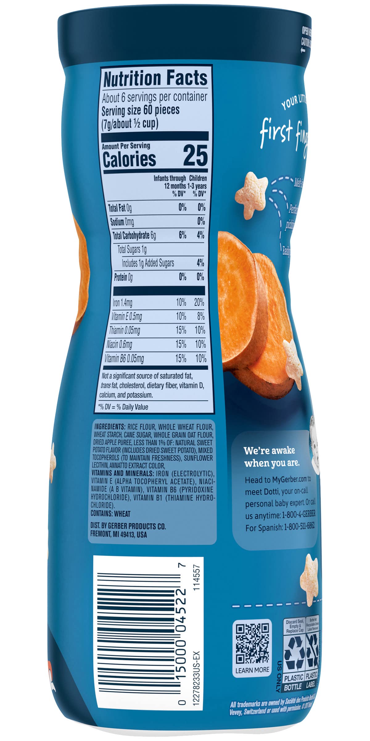 Gerber Graduates Puffs Cereal Snack, Sweet Potato, 1.48 Ounce