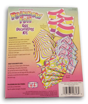 Easter Unlimited Rj Rabbit Rainbow Foil Decorating Kit - Wrap 12 Colorful Shiny Eggs In Seconds!