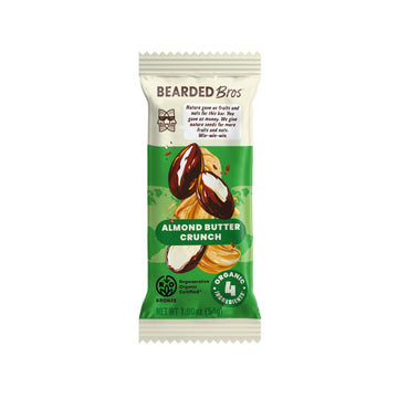 Bearded Brothers Organic Vegan Protein Energy Bars, Almond Butter Crunch, Gluten Free, Paleo, 10 Pack