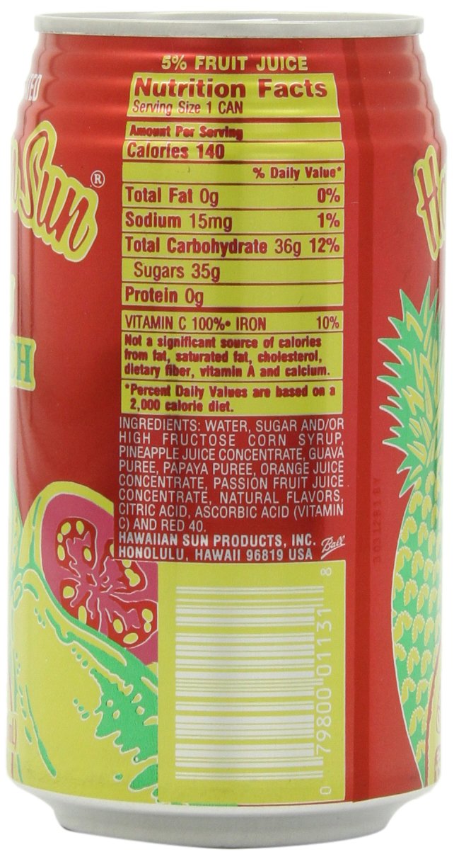 Hawaiian Sun Drink, Luau Punch, 11.5-Ounce (Pack Of 24)