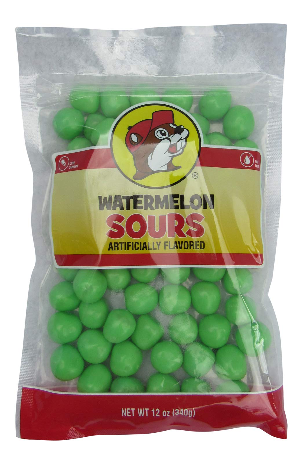 Buc-Ee'S Watermelon Sours Candy In A Resealable Bag, Fat Free, 12 Ounces